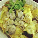 Oyster omelette @ Newton Food Center. Big fat oyster!!