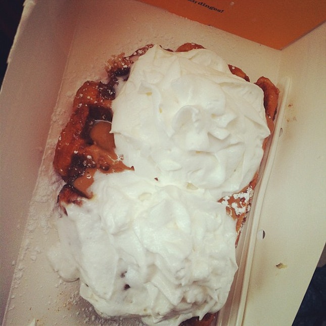 Liege Waffle with caramel & whipped cream