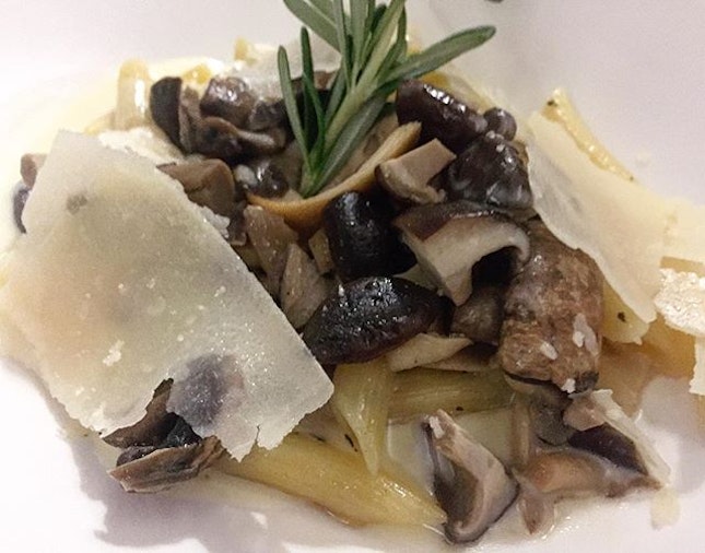 Mushroom and truffle pasta prepared onboard by our onboard chef.