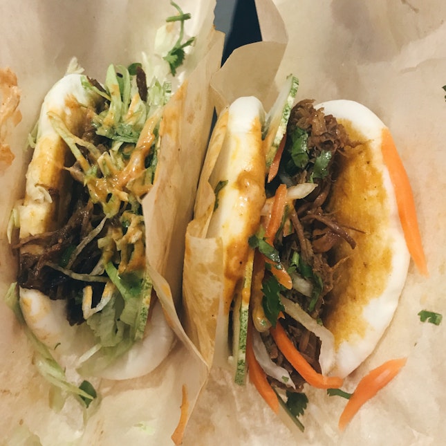 Spicy Beef and Pulled Pork Baos
