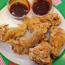 6 piece crispy fried chicken drumlets with honey BBQ sauce 🍗🍗🍗🍗🍗🍗