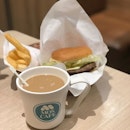 Wagyu Burger with Cheese ($5.05) + $4.15 for Fries & Drink