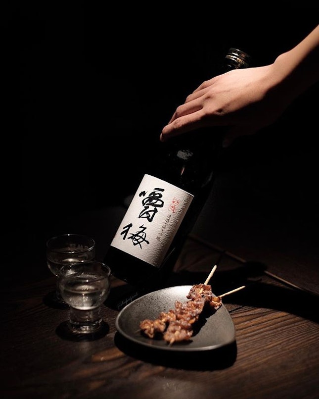 Sake with yakitori ($3/stick, $268/bottle).
