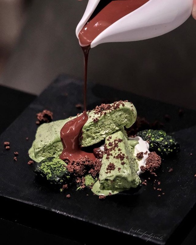 Matcha Parfait with Chocolate (final course of 7-course Spring Dinner Menu at 198++) Rounding up my review of this gastronomical journey that evening is the Matcha Parfait.