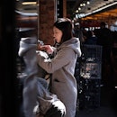 A candid shot of her ordering food at South Melbourne Market.