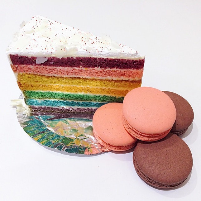 Unlike other rainbow cakes, this is not too sweet and won't get sick eating it.