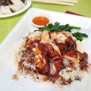 Fragrant, slippery smooth tender virgin chicken braised in a soy sauce that is from a 92 year old recipe.