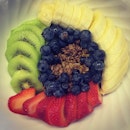 #ovomaltine #cereal w/ #kiwi #banana #strawberry & #blueberry.