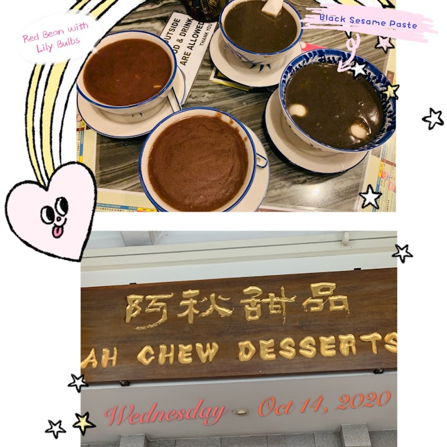 Red Bean Paste with Lily Bulbs & Black Sesame Paste Desserts 😋👍