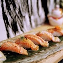 Roasted salmon in 5 different types of sauces including spicy sauce, honey lemon, sweet & spicy, mentai, black pepper sauce.