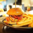 <Spiced Beef Kimchi Burger $19> Huge portion and Yummilicious!