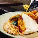 Chicken Pita with Potato Wedges 💕
Our order came warm which for me, is better than hot.