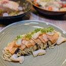 Cold Angel Hair Pasta with 
Ponzu-marinated Salmon and Scallop ($23.80)