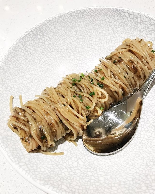 Konbu, truffle oil, chilled angel hair pasta - sometimes the simplest of ingredients create such a beautiful and delicious dish.