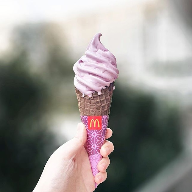 Purple Sweet Potato Waffle Cone [S$2.00]
・
Double dosage of purple sweet potato goodness from @McdSG💜 And yes, it melts really quick!