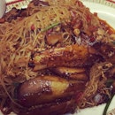 #brinjal & minced meat stir fry /w beehoon #dinner