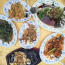 Salted-egg squid, sambal kangkong, steamed grouper, hotplate tofu, cereal prawns | Old school tze-char that can't go wrong!