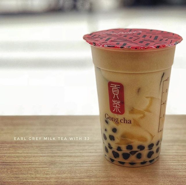 Singapore Gong Cha : Earl Grey Milk Tea with 3J
.