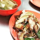 #WantonMee with glossy #charsiew and #chicken at Petaling Street in KL.