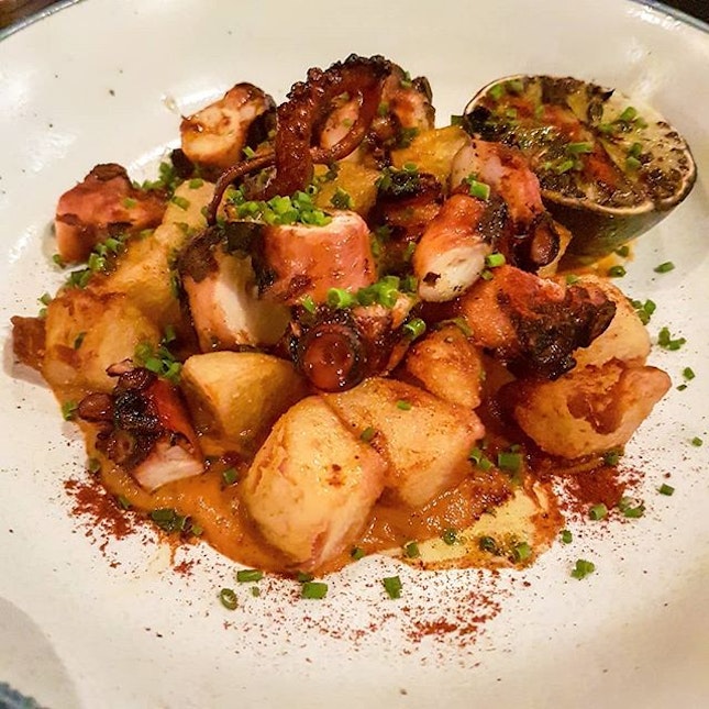 Octopus
Fried Potatoes/Red Pepper Puree/Paprika

Exciting new find in the area, be sure to go for the octopus..