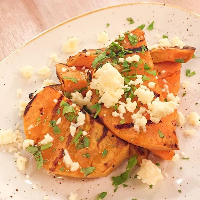 Sweet potato drizzled with honey and served with feta cheese ($5).