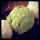 Moshi with green tea ice cream & red bean #burpple