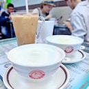 Double-boiled Milk and HK milk tea after my 打小人 activity...