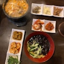 Jajangmyeon ($13), Bean Paste Stew (came w Pork Set), Banchan