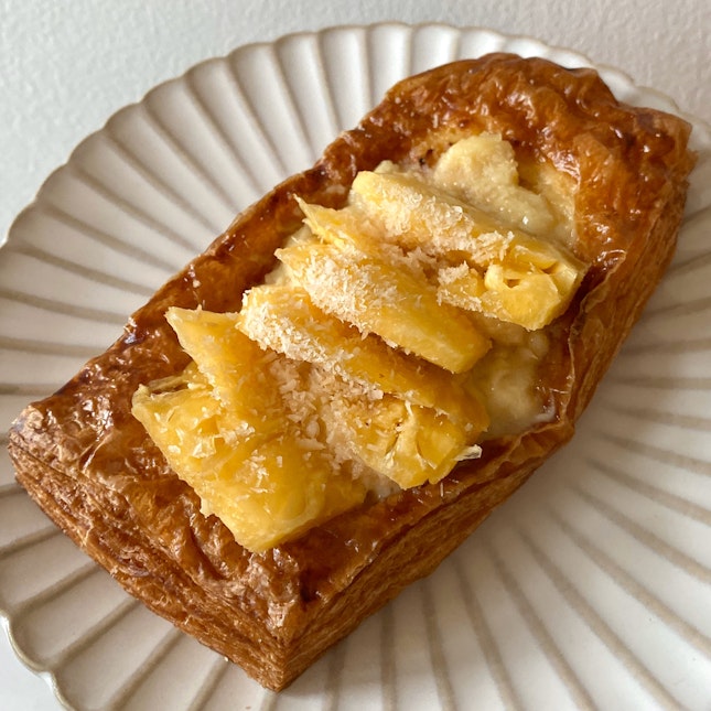 Toasted Coconut Ginger Pudding with Pineapple Danish ($9)