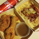2pc Chickenjoy (Spicy) Spaghetti Meal  $10.40
