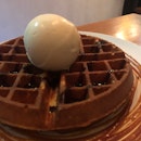 Honey Osmanthus Ice Cream And Brown Butter waffle