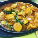 🍴Hot plate seafood tofu 🍴
.