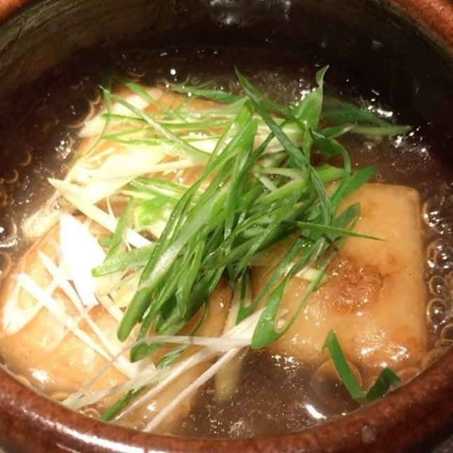 Agedashi 'special sesami-tofu'.