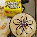 c0ffee craves x samurai chicken burger
latte seems diluted, isit bc it's large?