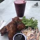 Chicken Wings And Berry Juice