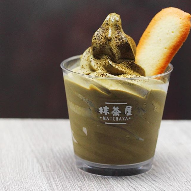 [Matchaya] - This hot weather calls for the  Houjicha Soft Serve ($5.90).