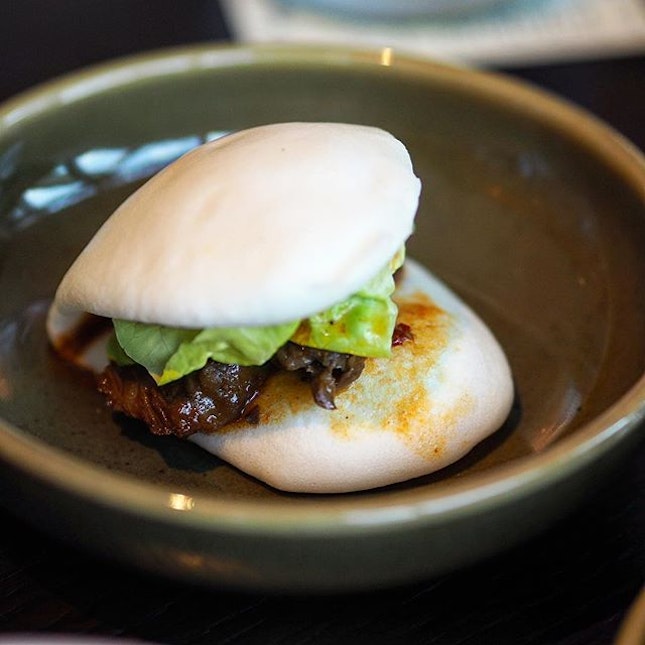 [Auntie's Wok & Steam] - Wagyu Short Rib Mantou Sliders, which features flavourful slices of wagyu shortribs tucked in between soft fluffy mantous.