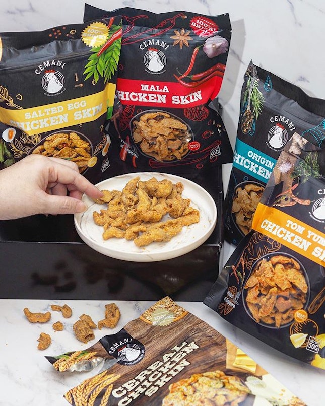 @cemani.sg introduces their newest flavour -  the Cereal Chicken Skin.