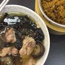 Black Fungus Mushroom Soup / Pumpkin & Yam Rice