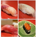 Isaki grunt fish, Suzuki sea bass, chutoro and ikura #burpple #jap #olympus