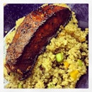 Quinoa Pilaf and Salmon Steak for lunch!