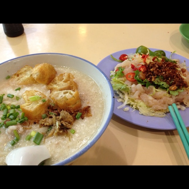 Pork Porridge & Raw Fish