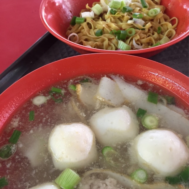 Minced Meat Fishball Mee