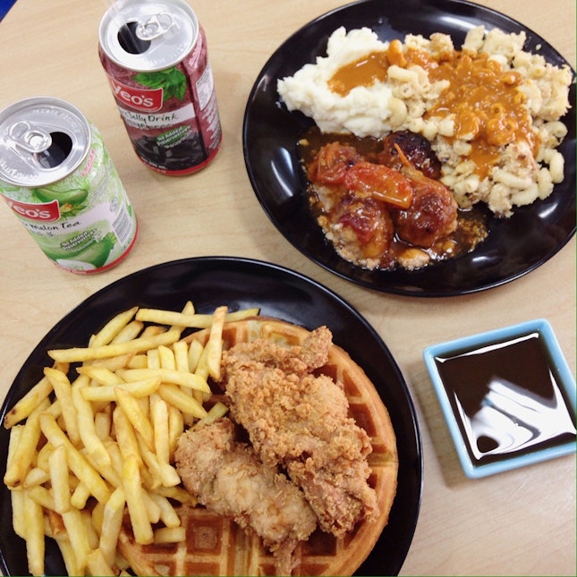 Chicken Waffles (SGD4.50) & Value Set Lunch (SGD4)