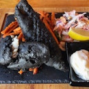Charcoal Dory Fish And Chips ($16)