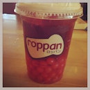 Lychee tea w/ strawberry poppin' bubble :9 #lunch #roppan #roppanista #bali #denpasar #lovinglife