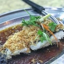 Soy sauce, sesame oil and flash-fried crispy preserved radish...all you need for the perfect streamed fish.