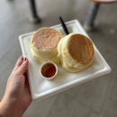 Soufflé Pancakes with Maple Syrup ($5)