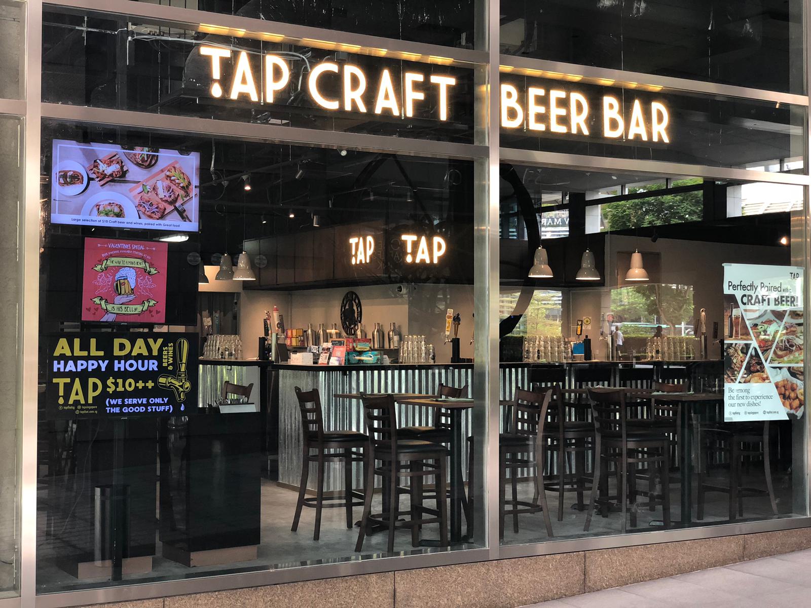 the tap bar and kitchen